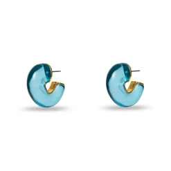 DECEMBER BLUE TOPAZ BIRTHSTONE CHUNKY HOOP