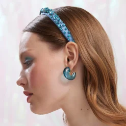 DECEMBER BLUE TOPAZ BIRTHSTONE CHUNKY HOOP