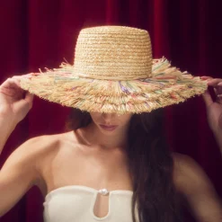 DESERT SUNSET FRINGE STRAW HAT