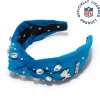 DETROIT LIONS LELE SADOUGHI X NFL BLUE EMBELLISHED KNOTTED HEADBAND