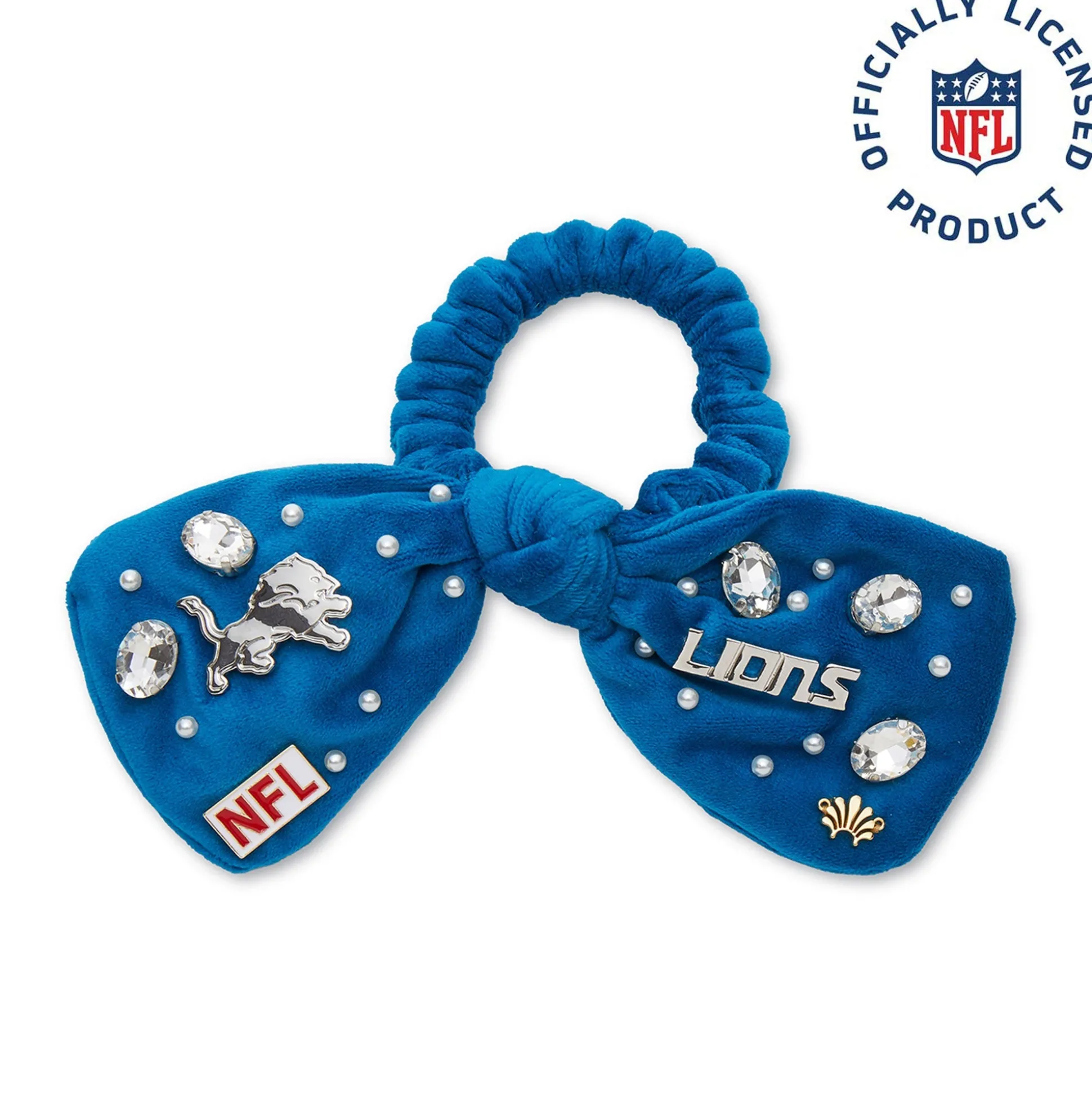 DETROIT LIONS LELE SADOUGHI X NFL BLUE BOW SCRUNCHIE