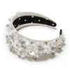 DOVE WHITE BRIGITTE PAILLETTE FLORAL HEADBAND