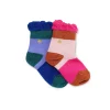 ELECTRIC RAINBOW SET OF 2 RUFFLE CONFETTI KIDS SOCKS