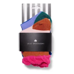 ELECTRIC RAINBOW SET OF 2 RUFFLE CONFETTI KIDS SOCKS