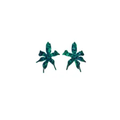 EMERALD PAPER LILY STUD EARRINGS