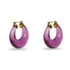 FEBRUARY AMETHYST BIRTHSTONE DOUBLE HOOP