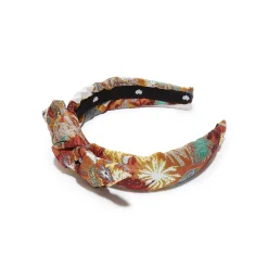FLORAL RUST KIDS BROCADE BOW-TIE HEADBAND