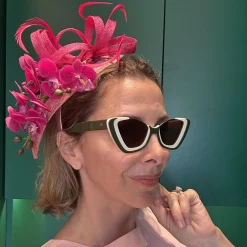 FUCHSIA FLUTTER LELE SADOUGHI x KGB ONE-OF-A-KIND FASCINATOR