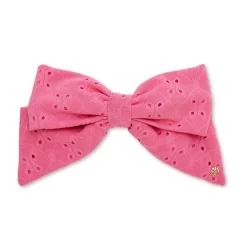 FUCHSIA NATALIA EYELET BOW BARRETTE
