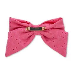 FUCHSIA NATALIA EYELET BOW BARRETTE