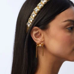 GOLD BOW STUD EARRINGS