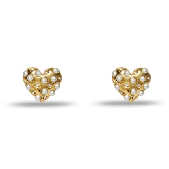 GOLD CELESTIAL HEART STUD EARRINGS