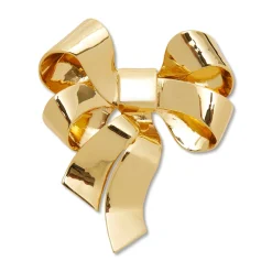 GOLD DECO BOW BROOCH