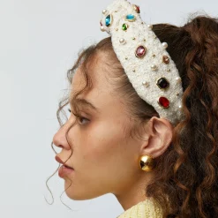 GOLD DOME BUTTON EARRINGS