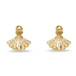 GOLD FAN SHELL EARRINGS