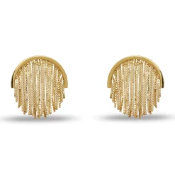 GOLD FLAPPER BUTTON EARRINGS