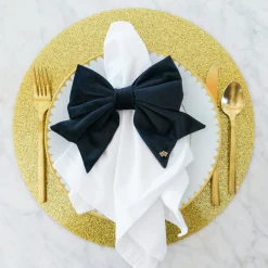 GOLD GLITTER LUNA ROUND SET OF 4 PLACEMATS