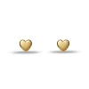 GOLD MINI HEART STUD EARRINGS