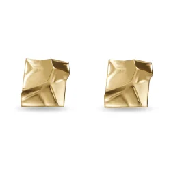 GOLD TETRA BUTTON EARRINGS