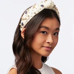 GOLDEN STATE WARRIORS LELE SADOUGHI / NBA IVORY EMBELLISHED KNOTTED HEADBAND