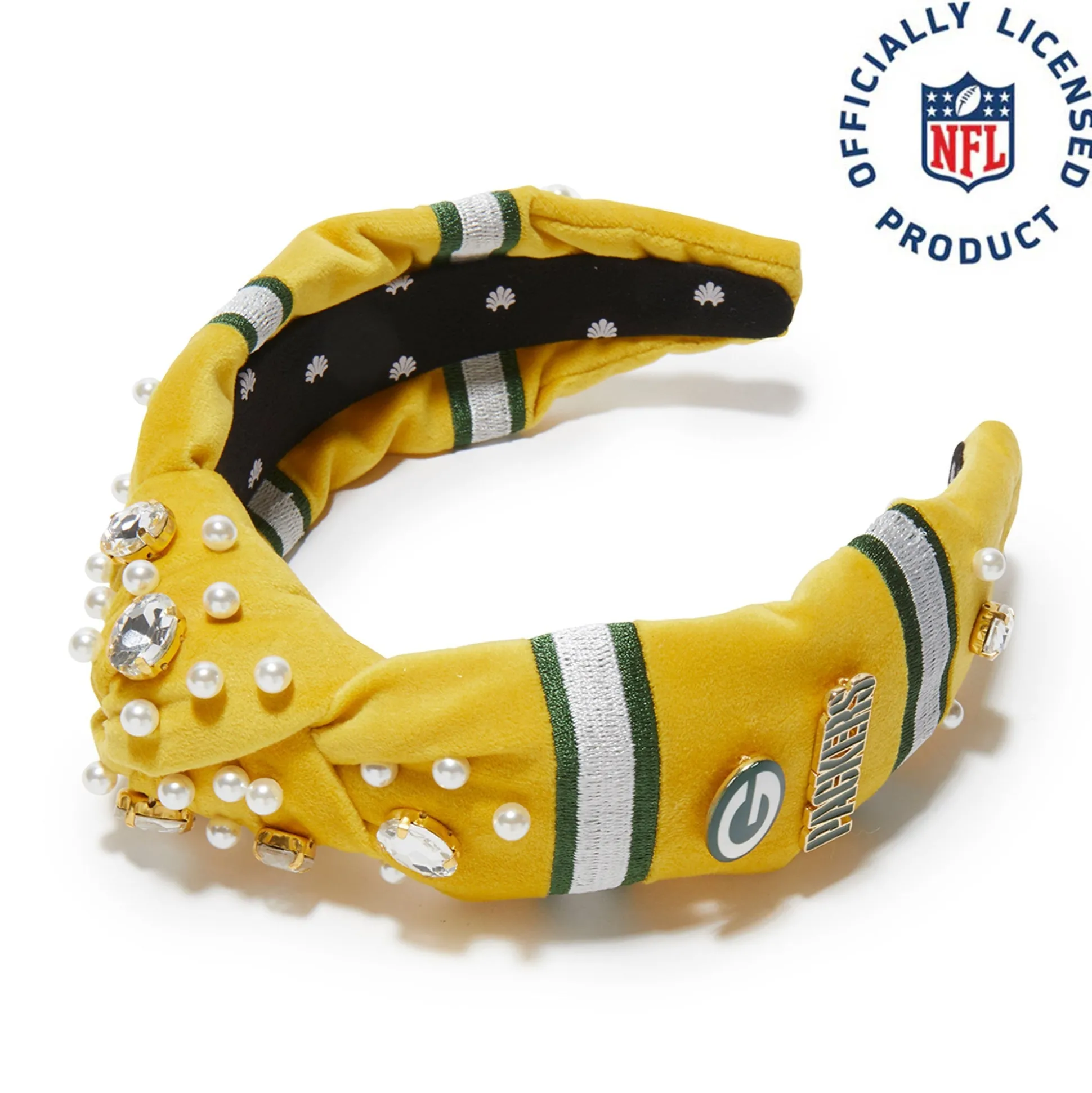 GREEN BAY PACKERS LELE SADOUGHI X NFL GOLD EMBELLISHED KNOTTED HEADBAND