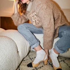 GREY IVORY SET OF 2 HEATHER SOCKS