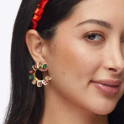 HARLEQUIN RAINBOW SPIRAL GEM EARRINGS