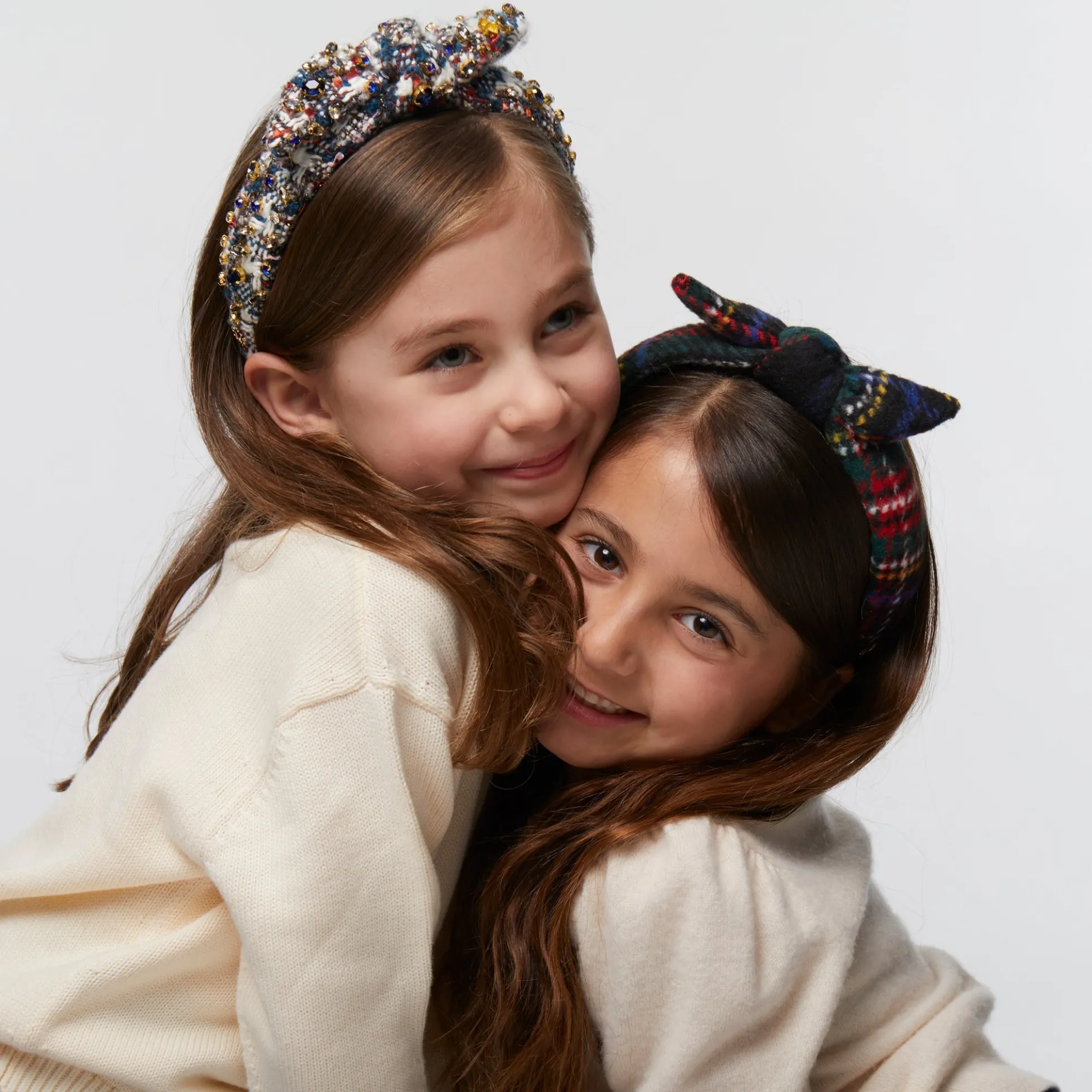 INDIGO FIELDS KIDS TWEED MIXED CRYSTAL BOWTIE HEADBAND