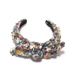 INDIGO FIELDS KIDS TWEED MIXED CRYSTAL BOWTIE HEADBAND