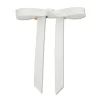 IVORY BARDOT FAUX LEATHER BOW BARRETTE