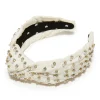 IVORY CRYSTAL EMBELLISHED KNOTTED HEADBAND