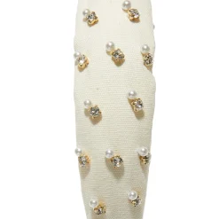 IVORY CRYSTAL EMBELLISHED KIDS KNOTTED HEADBAND