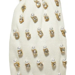IVORY CRYSTAL EMBELLISHED KNOTTED HEADBAND