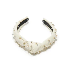 IVORY CRYSTAL EMBELLISHED KIDS KNOTTED HEADBAND