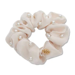 IVORY PEARL EMBELLISHED SCRUNCHIE