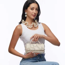IVORY PEARL MINI TABITHA TOP HANDLE BAG