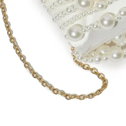 IVORY PEARL WILLOW BEADED CLUTCH