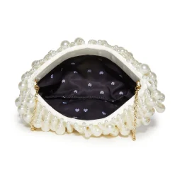 IVORY PEARL WILLOW BEADED CLUTCH