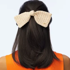 IVORY RAFFIA PALOMA BOW BARRETTE