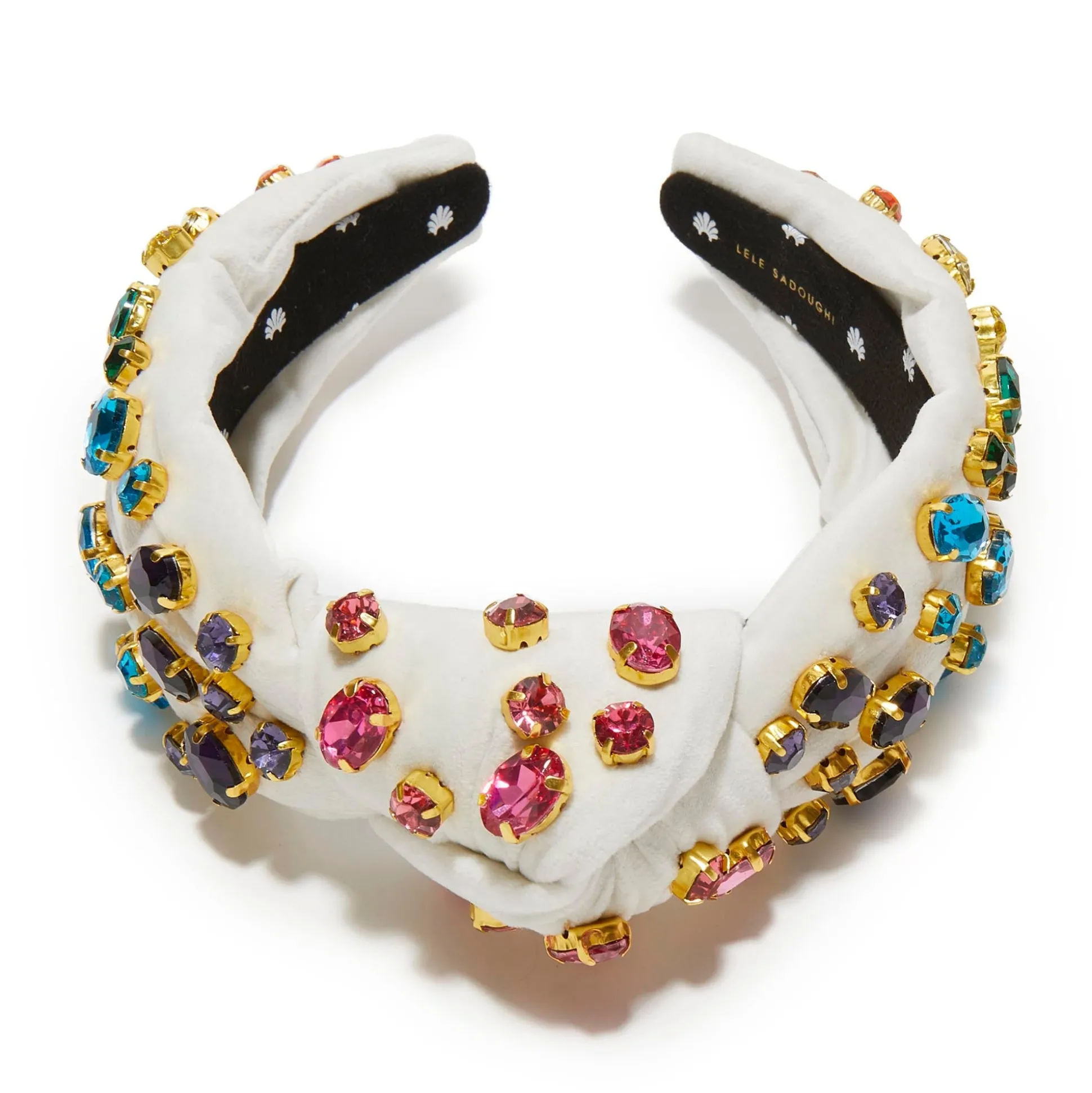 IVORY RAINBOW EXCLUSIVE KNOTTED OVAL CRYSTAL HEADBAND