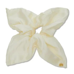 IVORY SQUARE SILK SCRUNCHIE