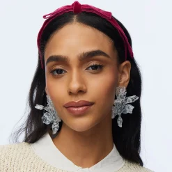 IVORY VINTAGE LACE PAPER LILY EARRINGS