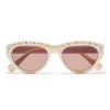 IVORY WALNUT MEMPHIS WAYFARER SUNGLASSES