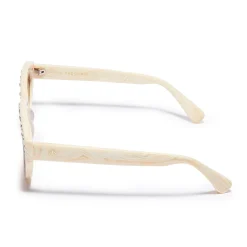 IVORY WALNUT MEMPHIS WAYFARER SUNGLASSES