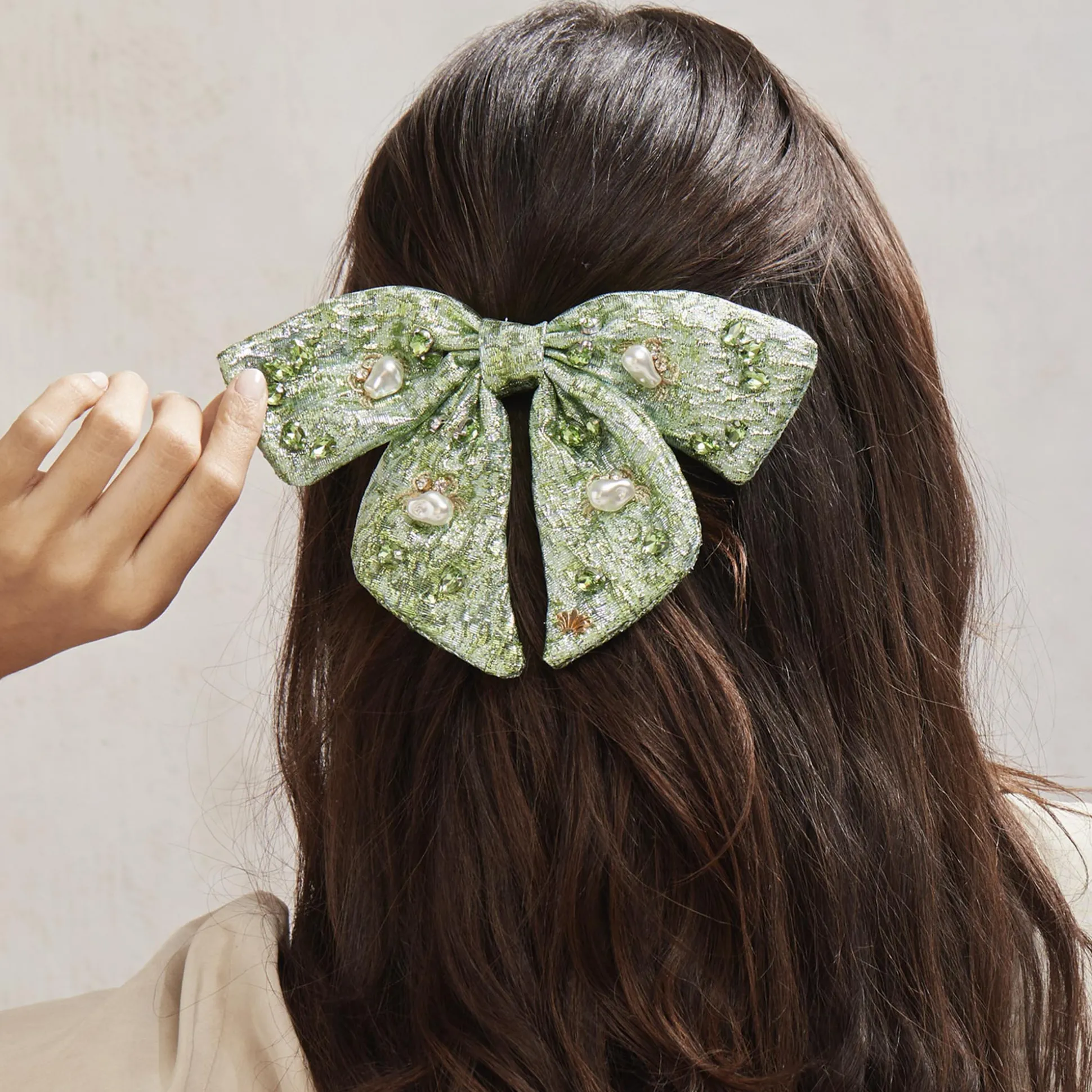 JADE LIBBY PEARL EMBELLISHED BOW