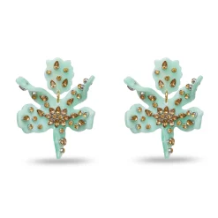 JADE SMALL EMBELLISHED PAPER LILY EARRINGS