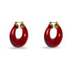 JANUARY GARNET BIRTHSTONE DOUBLE HOOP
