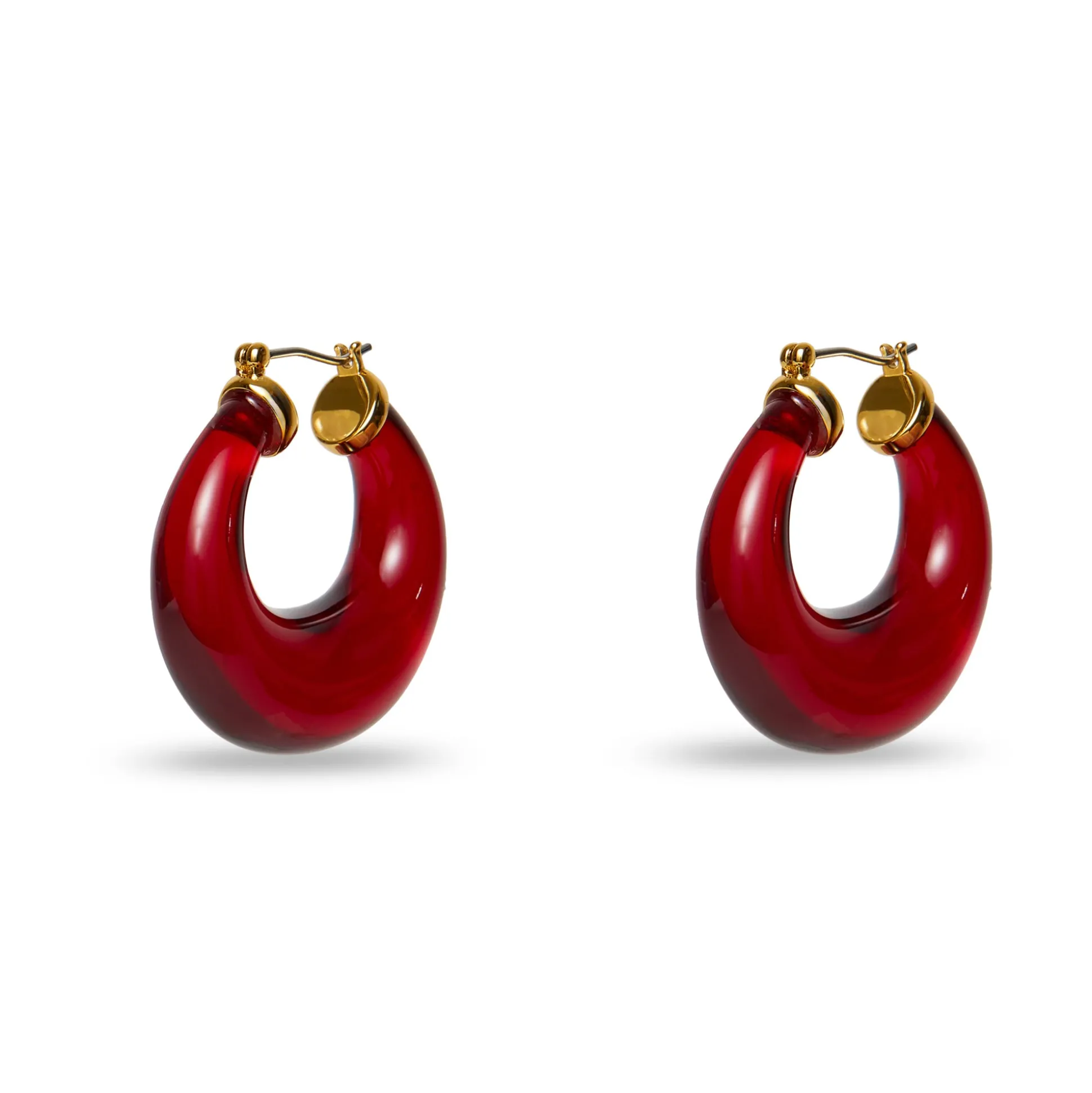 JANUARY GARNET BIRTHSTONE DOUBLE HOOP