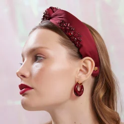 JANUARY GARNET BIRTHSTONE DOUBLE HOOP