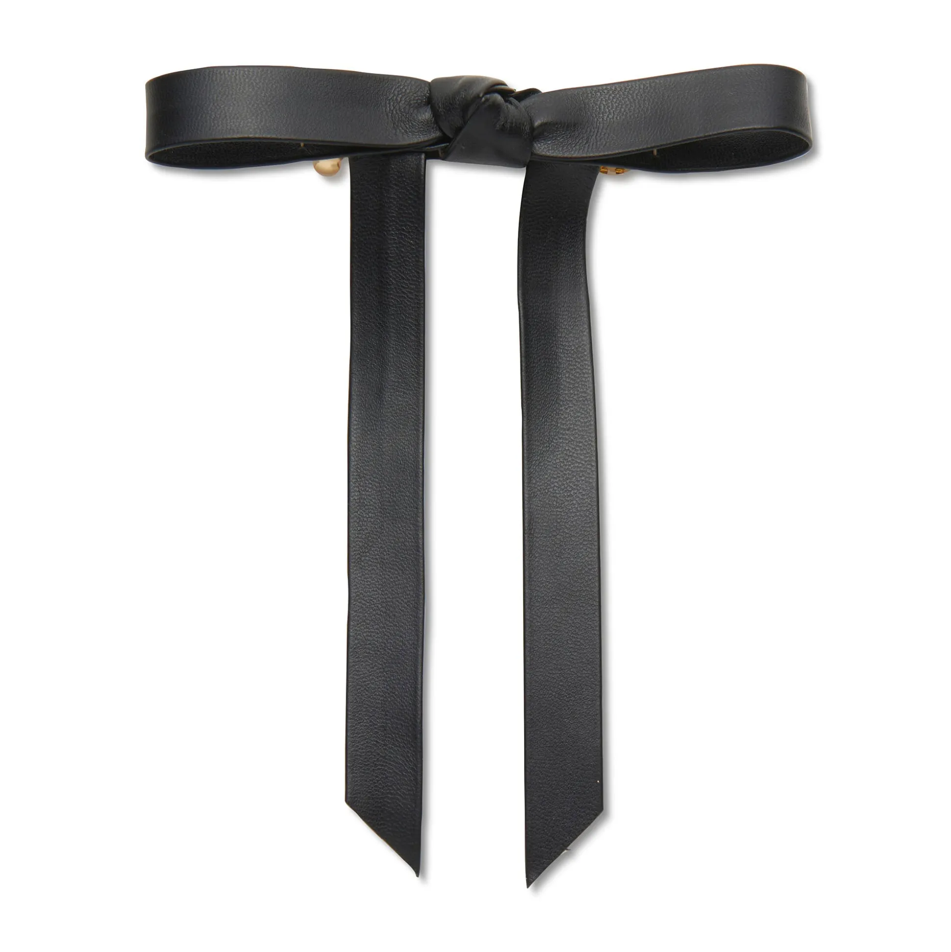 JET BARDOT FAUX LEATHER BOW BARRETTE